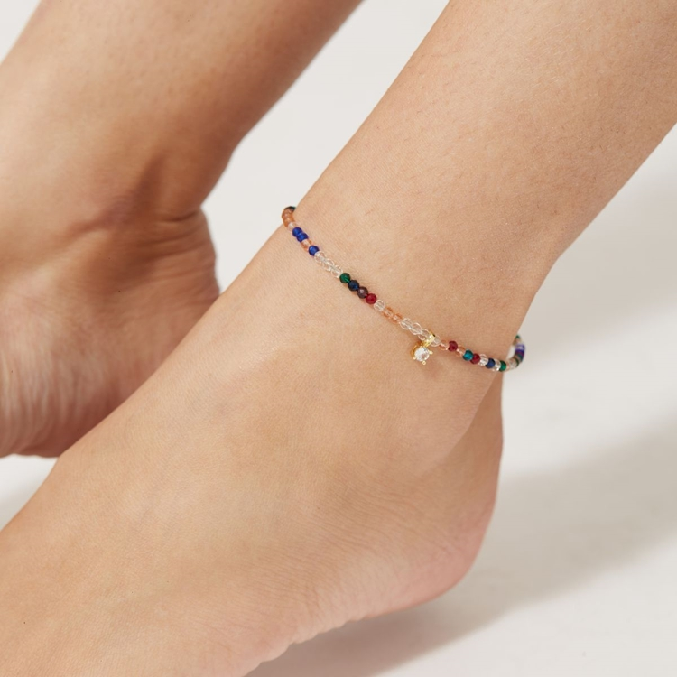 Tornozeleira Zircônias e Pingente