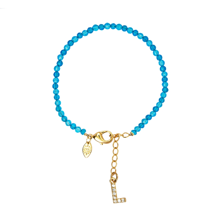 Pulseira Lucky Charms Letras  Azul Claro