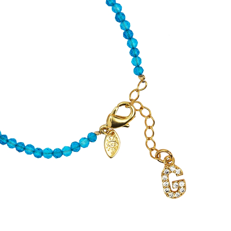 Pulseira Lucky Charms Letras  Azul Claro