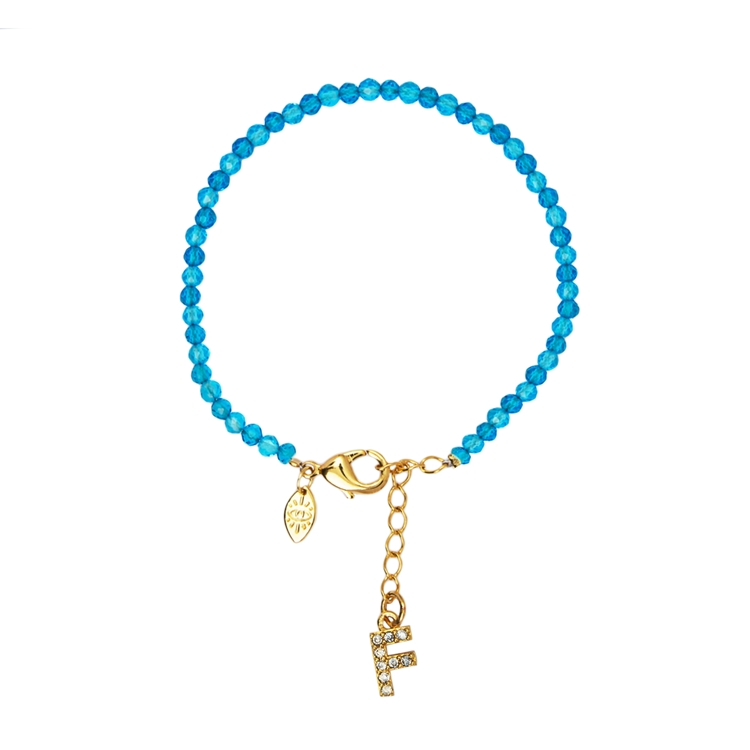 Pulseira Lucky Charms Letras  Azul Claro