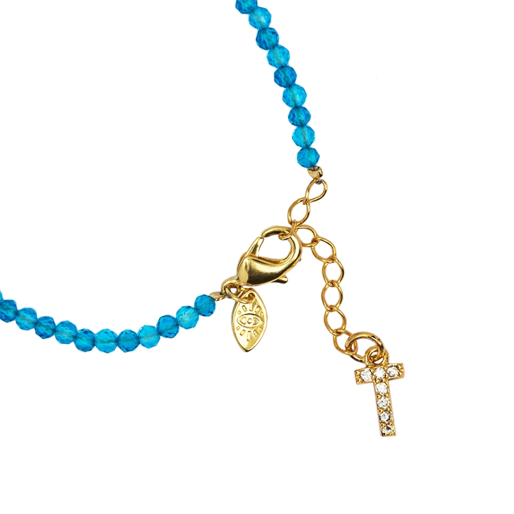 Pulseira Lucky Charms Letras  Azul Claro