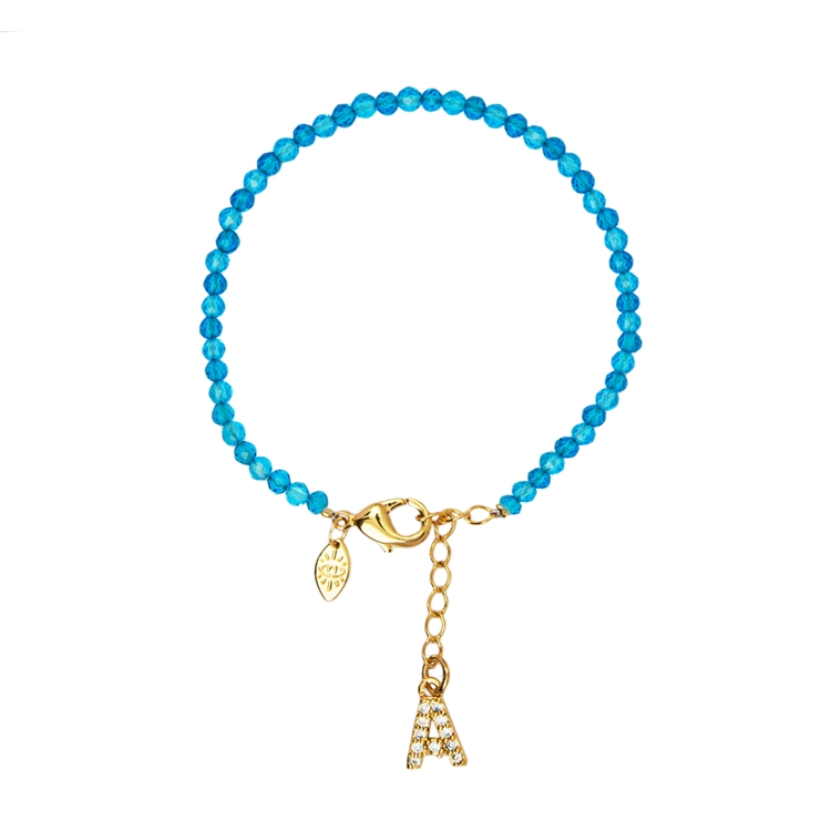 Pulseira Lucky Charms Letras  Azul Claro