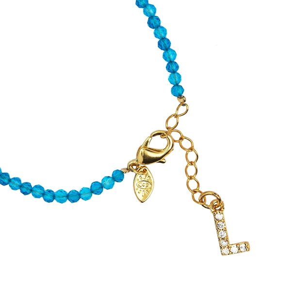 Pulseira Lucky Charms Letras  Azul Claro