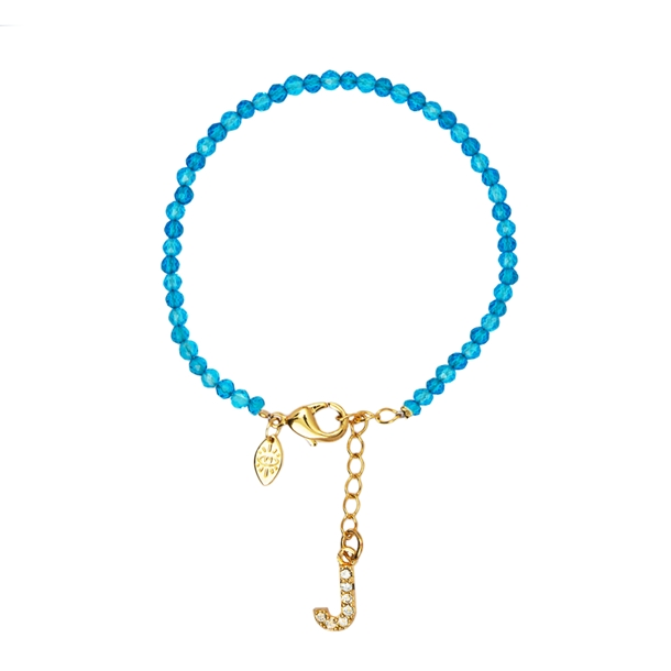 Pulseira Lucky Charms Letras  Azul Claro