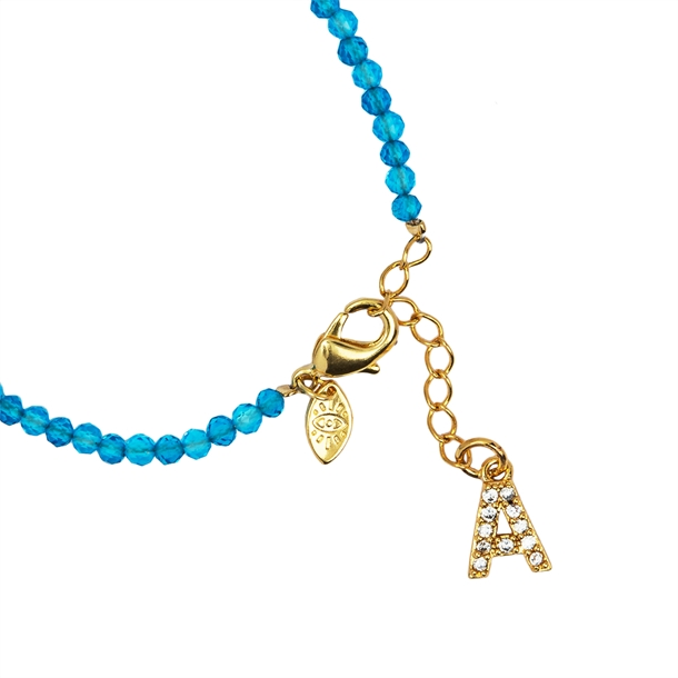 Pulseira Lucky Charms Letras  Azul Claro
