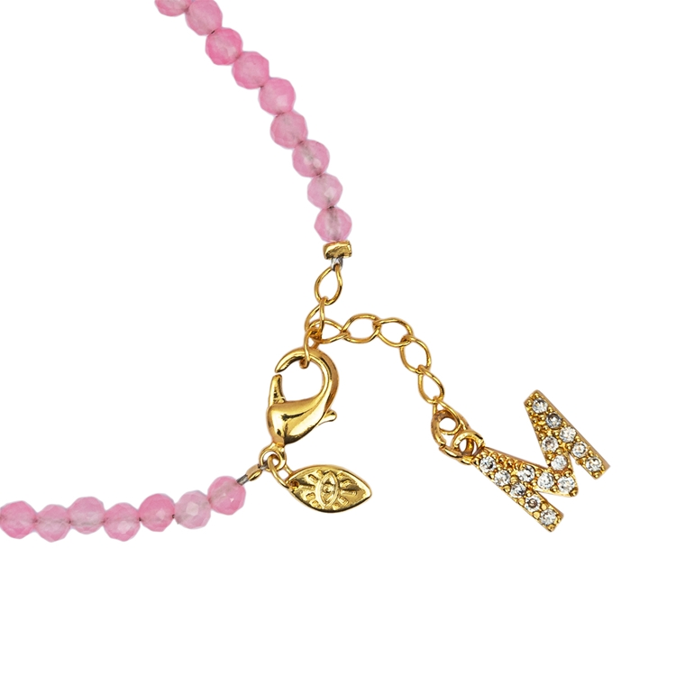 Pulseira Lucky Charms Letras Rosa