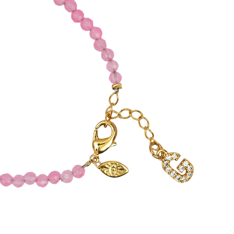 Pulseira Lucky Charms Letras Rosa