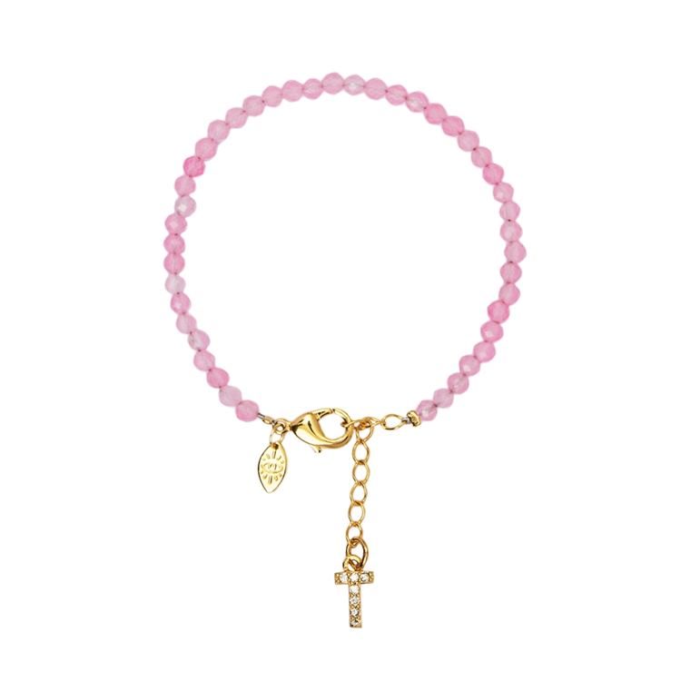 Pulseira Lucky Charms Letras Rosa