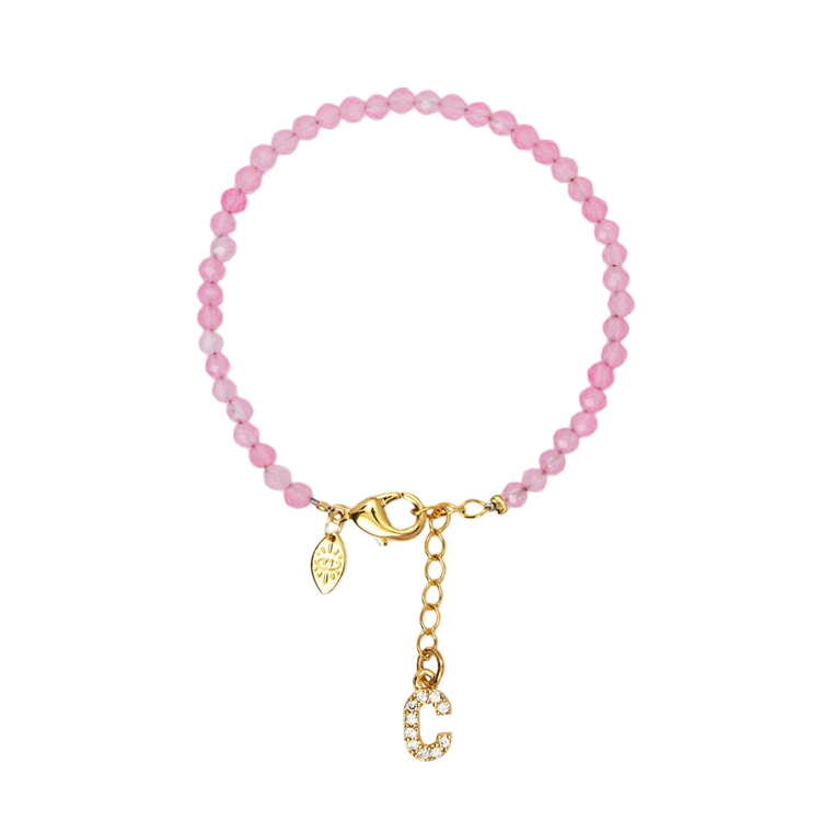 Pulseira Lucky Charms Letras Rosa