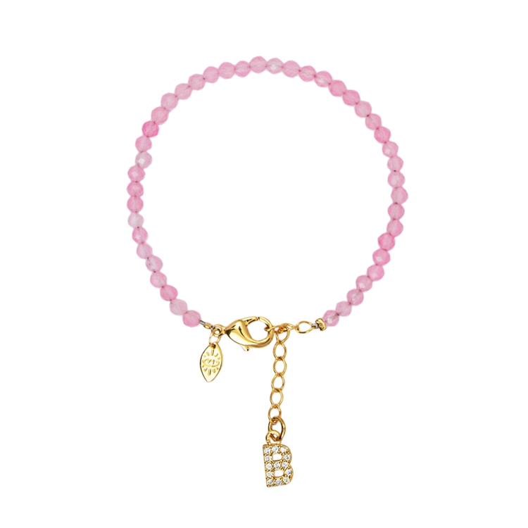 Pulseira Lucky Charms Letras Rosa