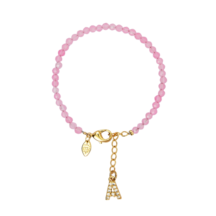Pulseira Lucky Charms Letras Rosa
