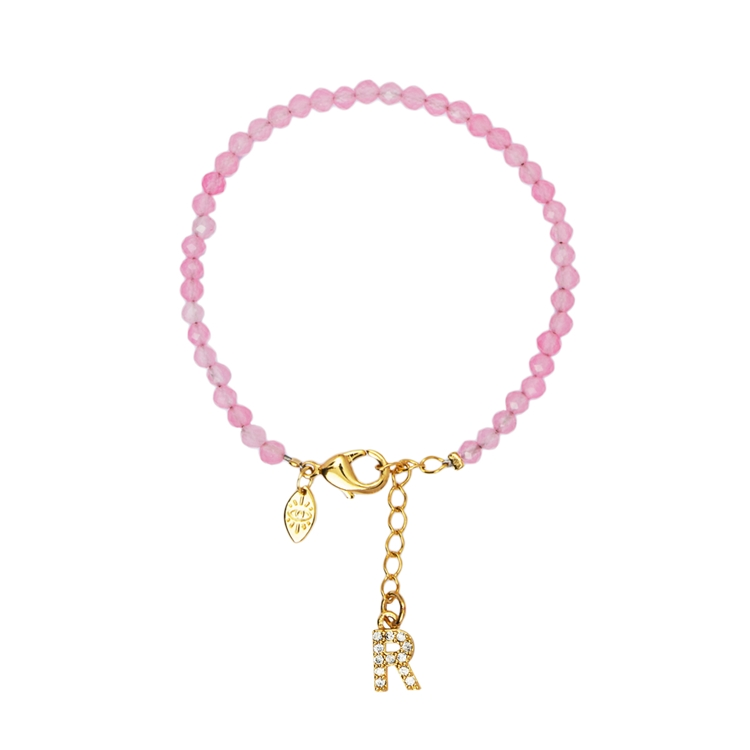 Pulseira Lucky Charms Letras Rosa