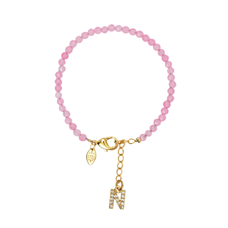 Pulseira Lucky Charms Letras Rosa