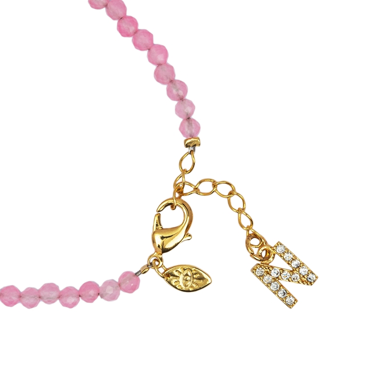 Pulseira Lucky Charms Letras Rosa