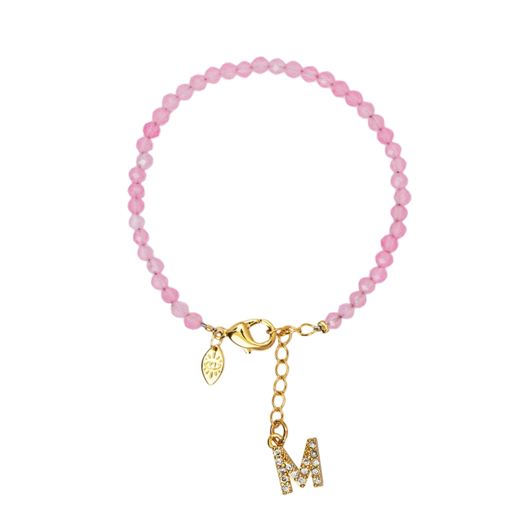 Pulseira Lucky Charms Letras Rosa