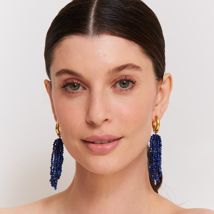 Brinco Chuva Lápis Lazuli