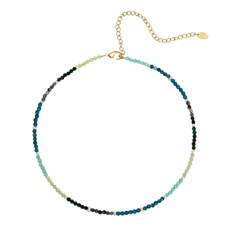 Colar Choker Cristal Rainbow Pérolas