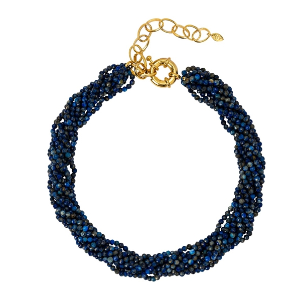 Colar Lapis Lazuli Dourado