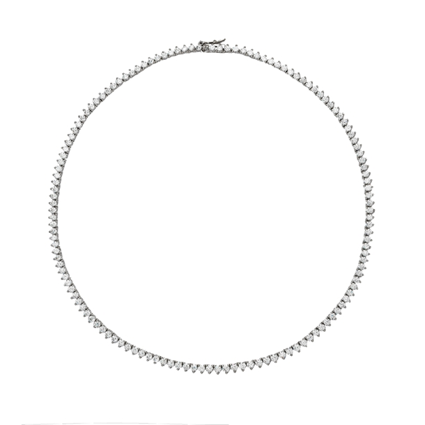 Colar Riviera Tiana Cravejada de Zircônias Cristal 38cm