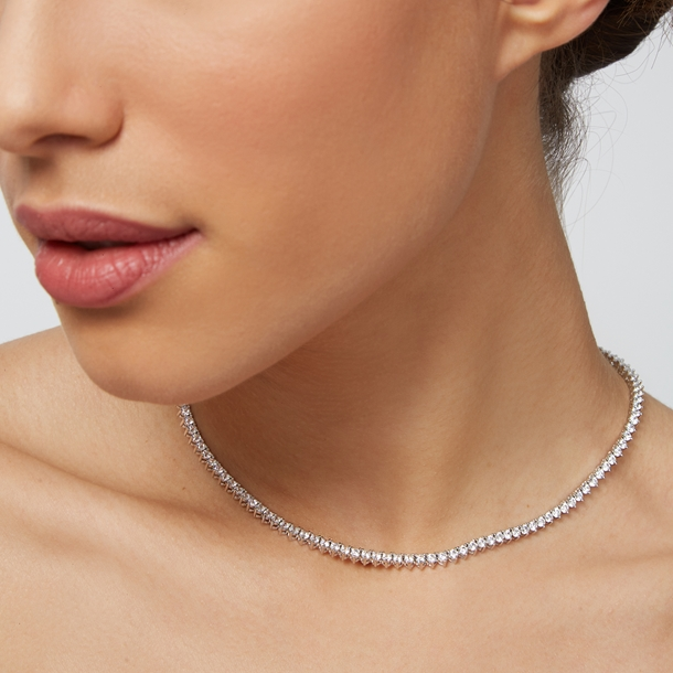 Colar Riviera Tiana Cravejada de Zircônias Cristal 38cm