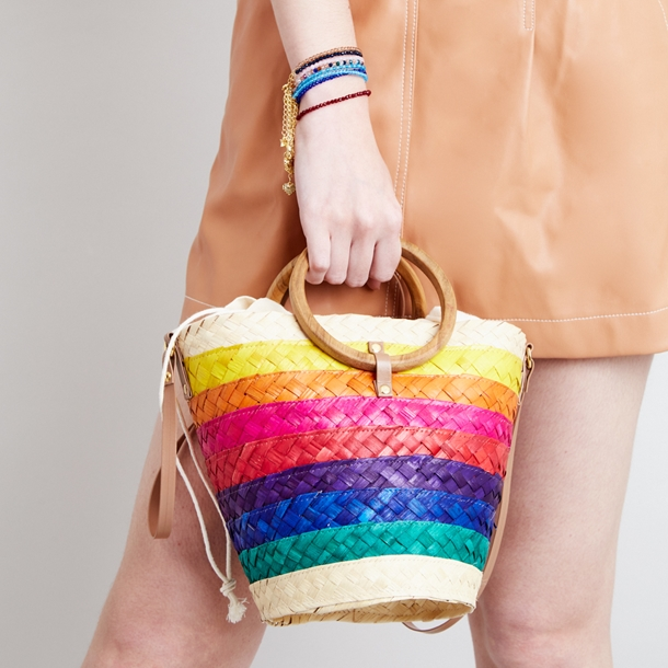 Bolsa Maya Bucket De Palha