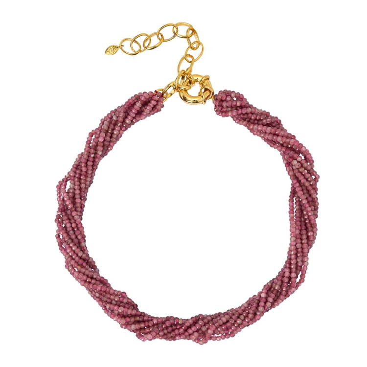 Colar Voltas Turmalina Rosa