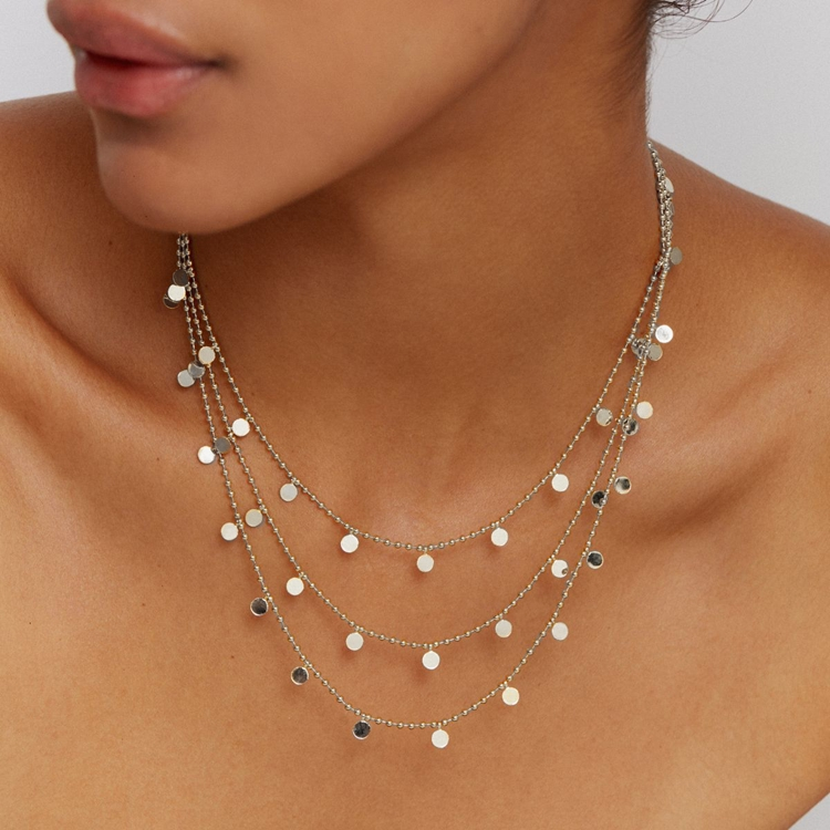 Colar Três Voltas Elos Diamantinados