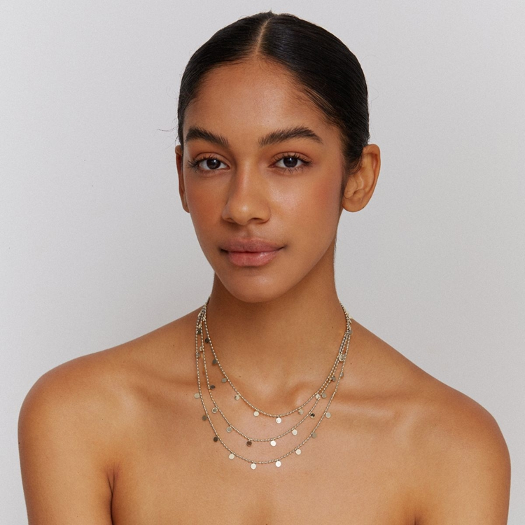 Colar Três Voltas Elos Diamantinados