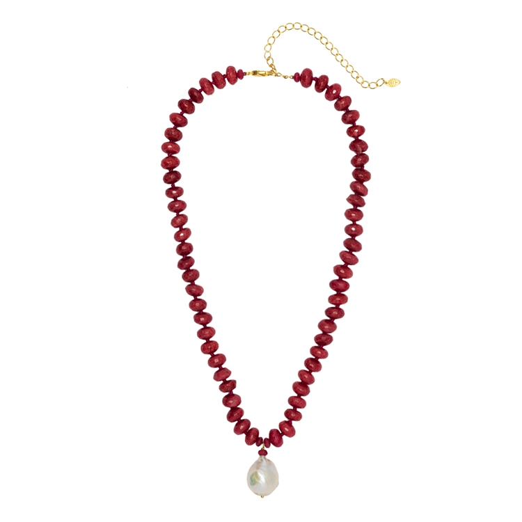 COLAR PEDRAS E PEROLA BARROCA