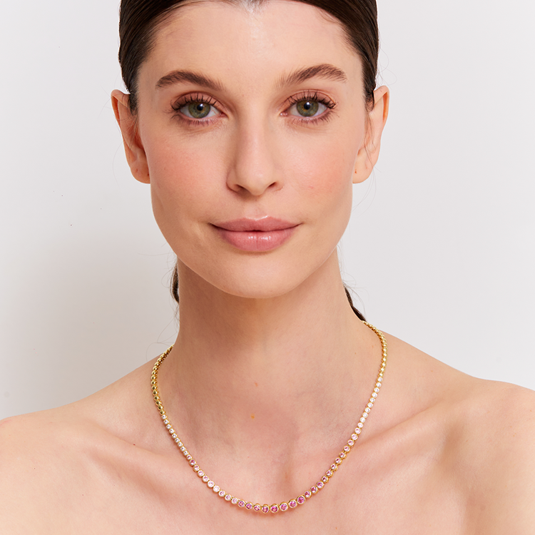 Colar Riviera Shine  Rainbow Pink