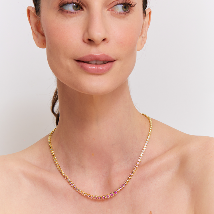 Colar Riviera Shine  Rainbow Pink