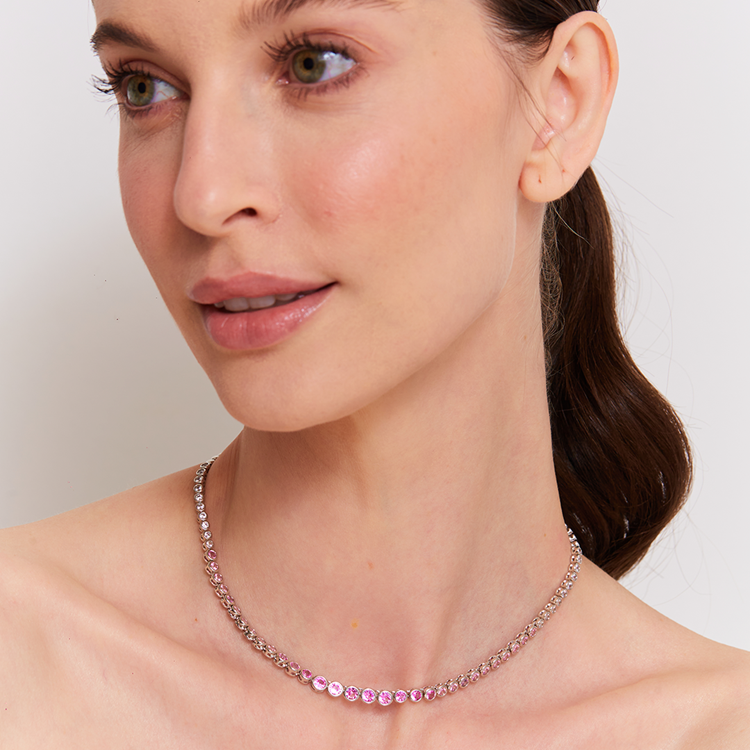 Colar Riviera Shine  Rainbow Pink