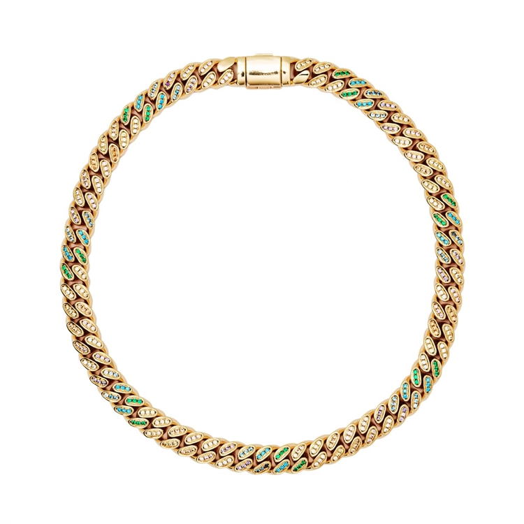 Colar Corrente Chain Rainbow Cravejado
