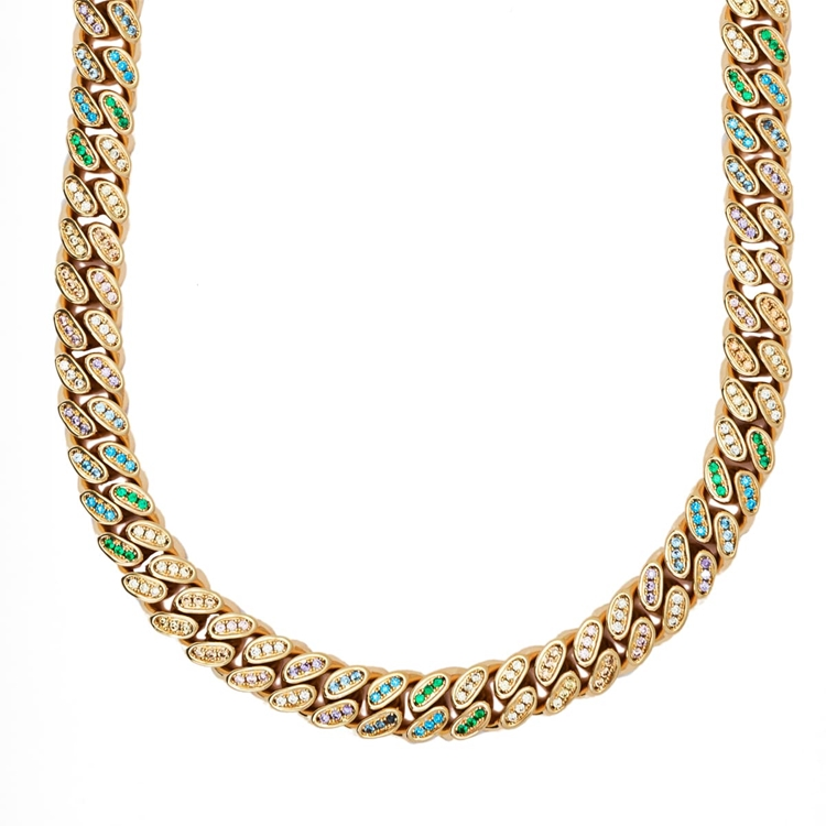 Colar Corrente Chain Rainbow Cravejado