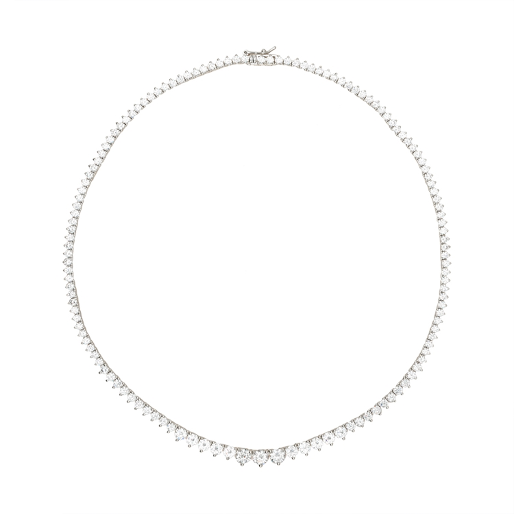 Colar Riviera Nina Cravejada de Zircônias Cristal 38cm