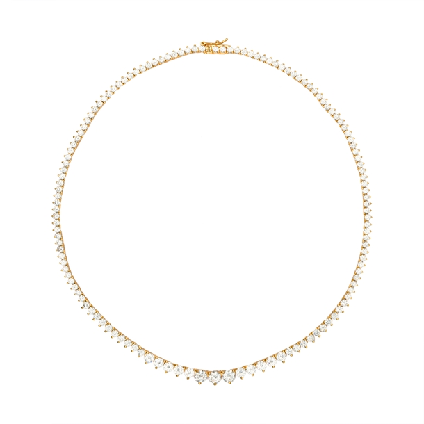 Colar Riviera Nina Cravejada de Zircônias Cristal 38cm