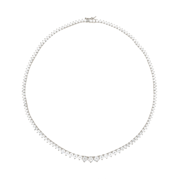 Colar Riviera Nina Cravejada de Zircônias Cristal 38cm