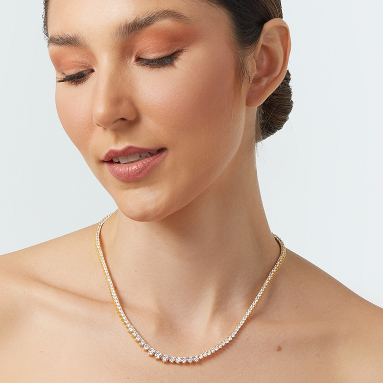 Colar Riviera Nina com Zircônias Cravejadas Cristal 45cm