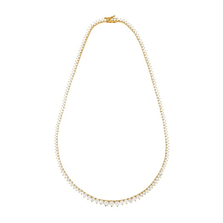Colar Riviera Nina com Zircônias Cravejadas Cristal 45cm