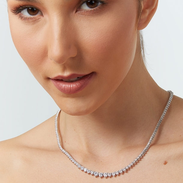 Colar Riviera Nina com Zircônias Cravejadas Cristal 45cm