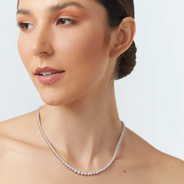 Colar Riviera Nina com Zircônias Cravejadas Cristal 45cm