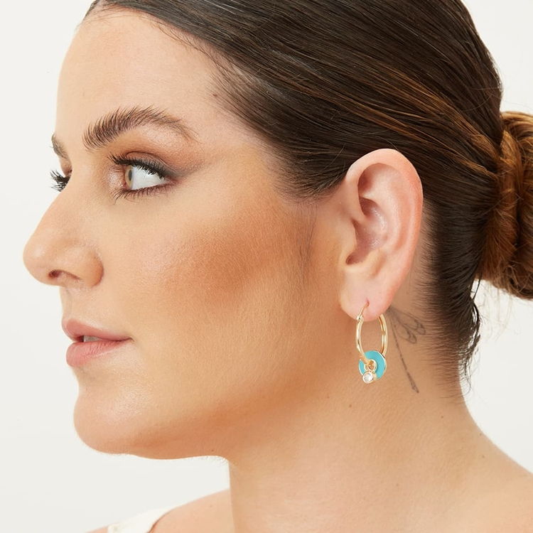 Brinco Argola e Mini Zircônias