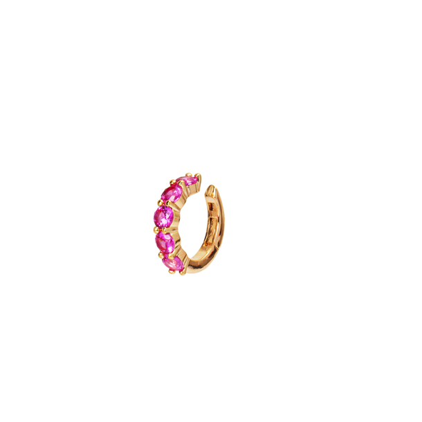 Brinco Piercing de Pressão Zircônia Pink