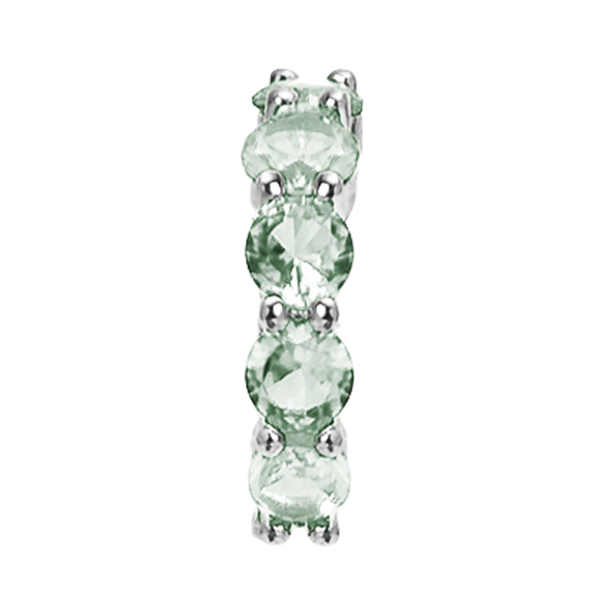 Brinco Piercing de Pressão Zircônia Verde Claro