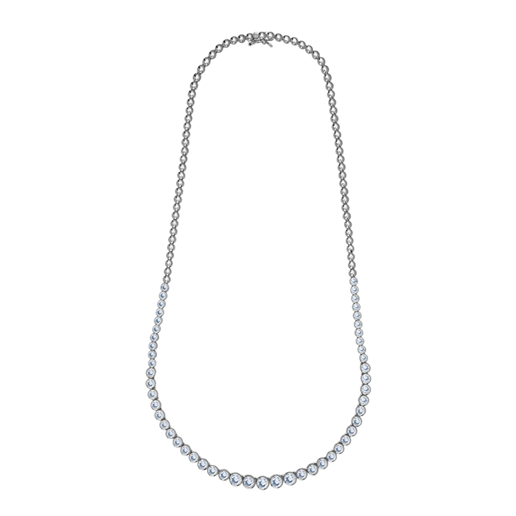 Colar Riviera Shine Cravejada de Zircônia Azul Claro 45cm