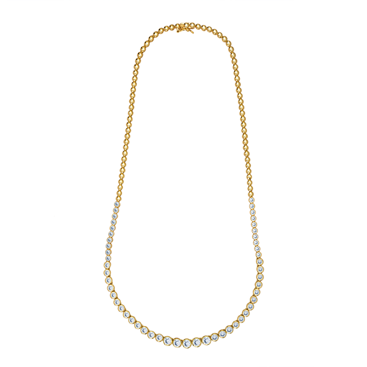 Colar Riviera Shine Cravejada de Zircônia Azul Claro 45cm