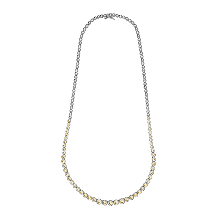 Colar Riviera Shine Cravejada de Zircônia Amarelo Claro 45cm