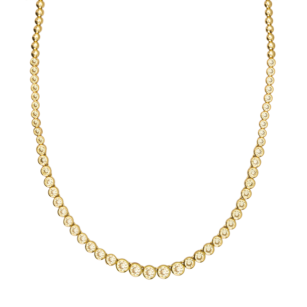 Colar Riviera Shine Cravejada de Zircônia Amarelo Claro 45cm