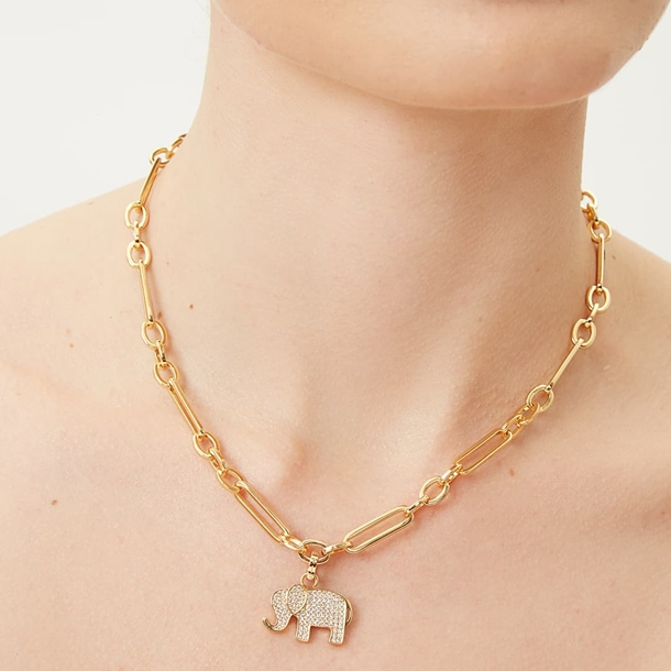 Be Charm Elefante Cravejado Pingente Misha e NV