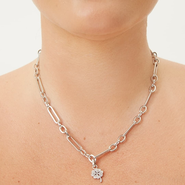 Be Charm Trevo Cravejado Pingente Misha e NV